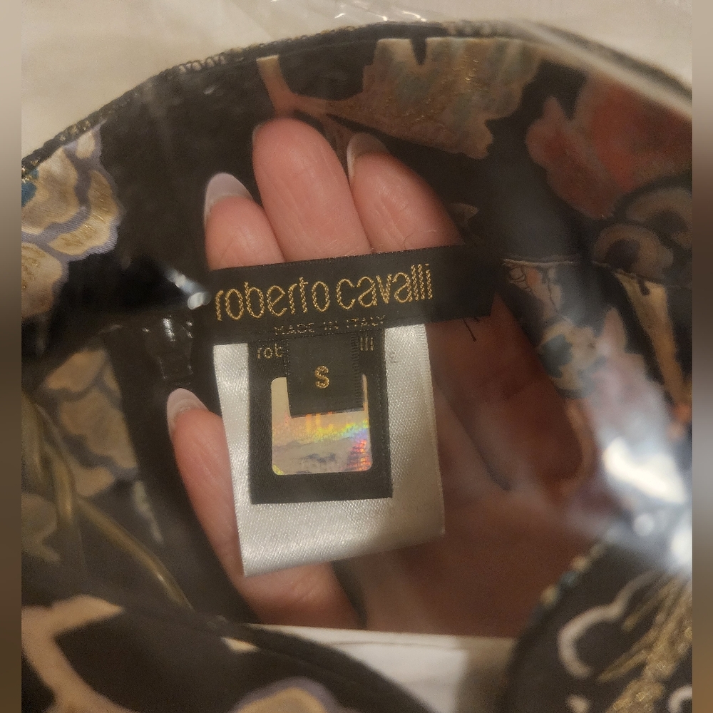 🔥 ROBERTO CAVALLI 🔥Runway Cheongsam Chinoiserie Silk Floral Mini Dress S RARE! - Picture 7 of 13